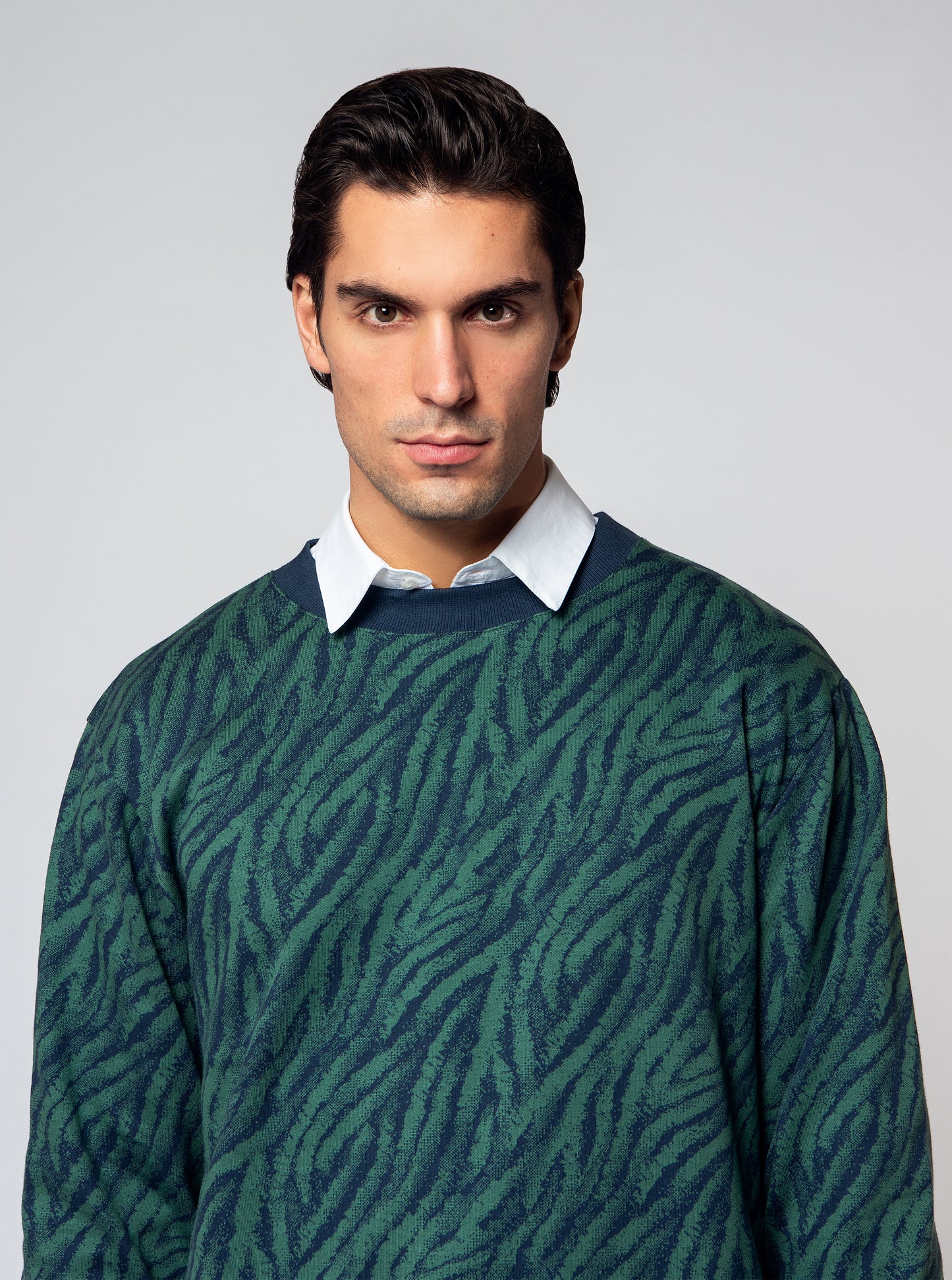 Zebra Camouflage Knitted Pullover